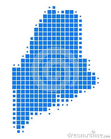 Map of Maine Vector Illustration