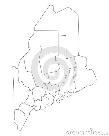 Map of Maine Vector Illustration