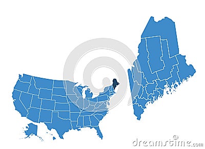 Map of Maine state Stock Photo