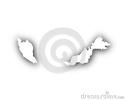 Map of Malaysia with shadow Vector Illustration