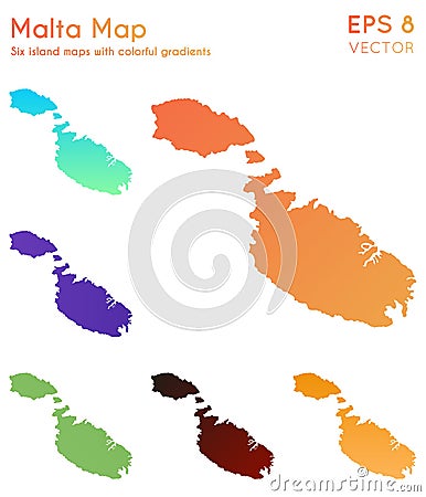 Map of Malta with beautiful gradients. Vector Illustration