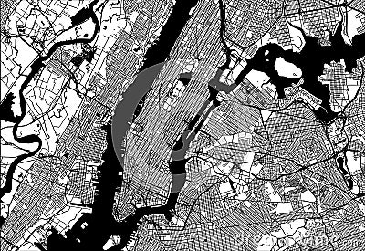 Map of Manhattan Vector Illustration