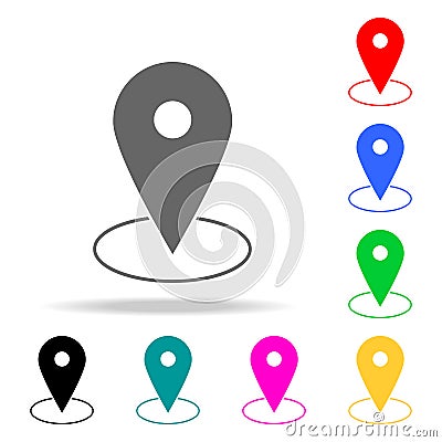 Map marker location flat icon for apps and websites icon. Elements in multi colored icons for mobile concept and web apps. Icons f Stock Photo