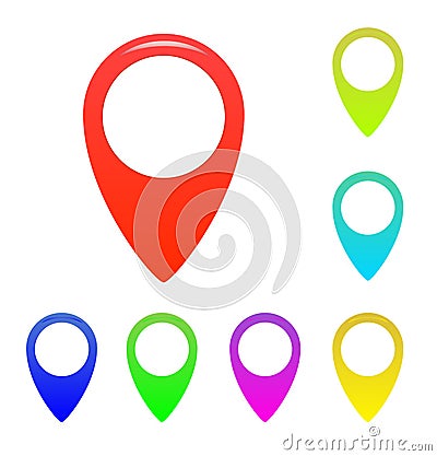 Map marker, map pin vector. Map markers with circles with blank space. Vector Illustration