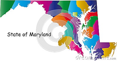 Map of Maryland Stock Photo