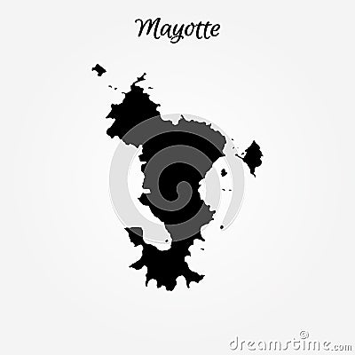 Map of Mayotte. Vector illustration. World map Cartoon Illustration