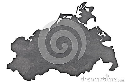 Map of Mecklenburg-Vorpommern on dark slate Stock Photo