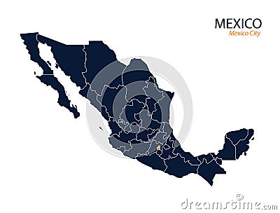 Map of Mexico Vector Illustration