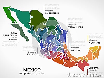 Map of Mexico Vector Illustration