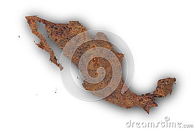 Map of Mexico on rusty metal Stock Photo