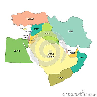 Map of Middle East Stock Photo