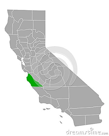Map of Monterey in California Vector Illustration