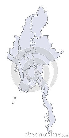 Map Myanmar Stock Photo
