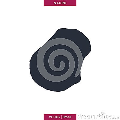 Nauru Map. High detailed map vector in white background. Vector Illustration