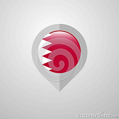 Map Navigation pointer with Bahrain flag design vector Vector Illustration
