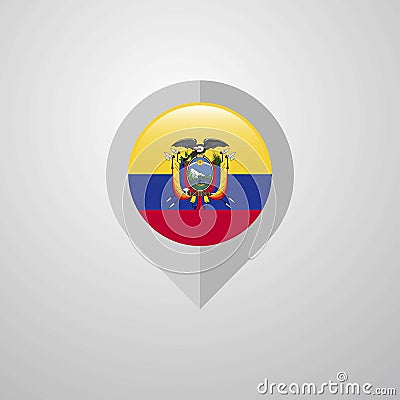 Map Navigation pointer with Easter Island Rapa Nui flag design v Vector Illustration