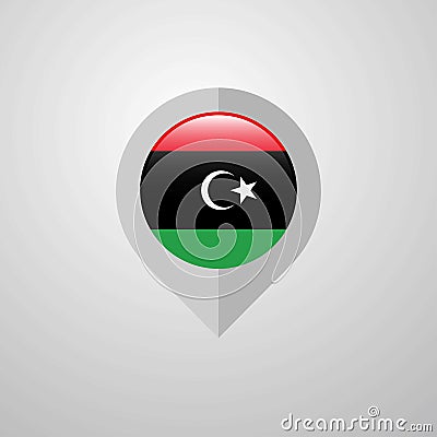 Map Navigation pointer with Libya flag design vector Vector Illustration