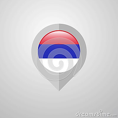 Map Navigation pointer with Republika Srpska flag design vector Vector Illustration