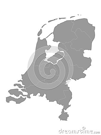 Map of the Netherlands with provinces Vector Illustration