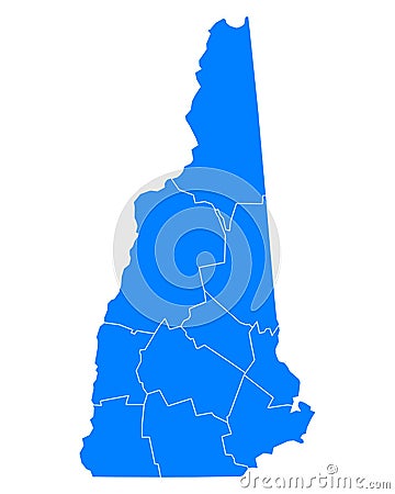 Map of New Hampshire Vector Illustration