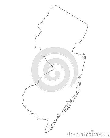 Map of New Jersey Vector Illustration