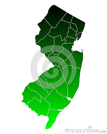 Map of New Jersey Vector Illustration