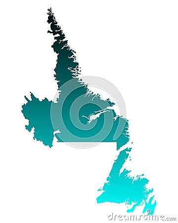 Map of Newfoundland and Labrador Vector Illustration