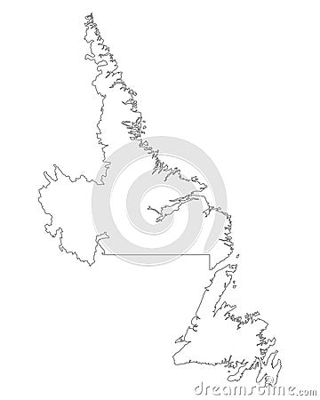 Map of Newfoundland and Labrador Vector Illustration