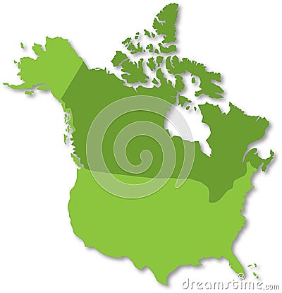 Map of North America Stock Photo