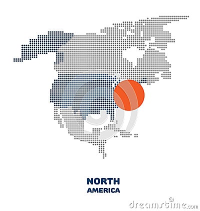 Map of north america Vector Illustration