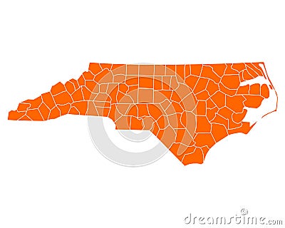 Map of North Carolina Vector Illustration