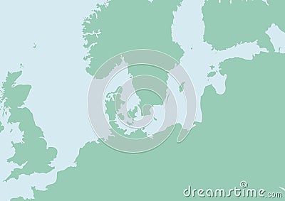 Map of North Europe Vector Illustration
