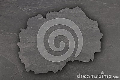 Map of North Macedonia on dark slate Stock Photo