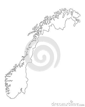 Map of Norway Vector Illustration