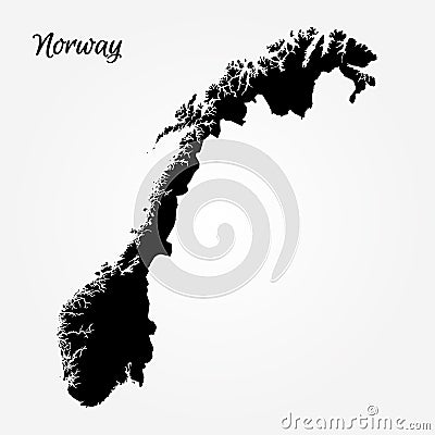 Map of Norway Cartoon Illustration