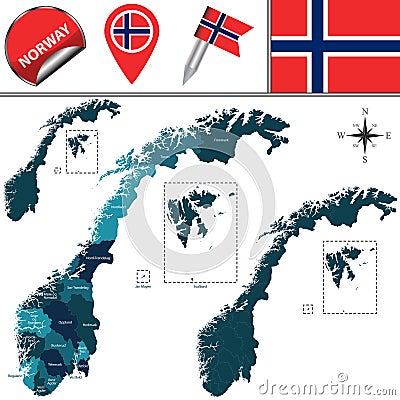 Map of Norway Vector Illustration