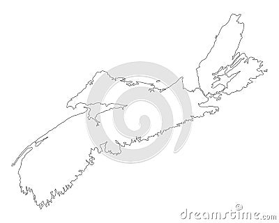 Map of Nova Scotia Vector Illustration