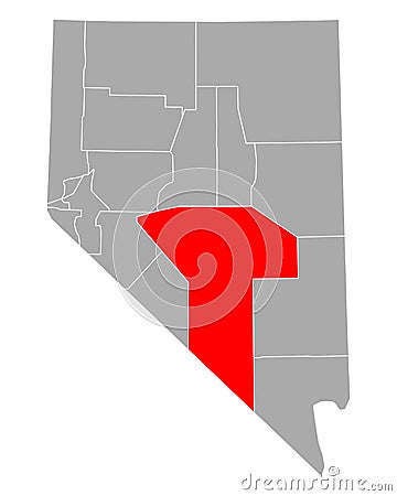 Map of Nye in Nevada Vector Illustration