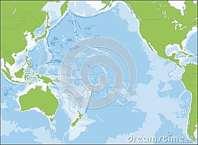 Map of Oceania Vector Illustration