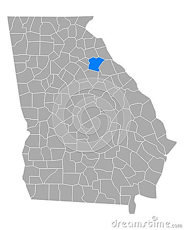 Map of Oglethorpe in Georgia Vector Illustration