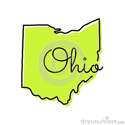 Map of Ohio Vector Design Template. Vector Illustration