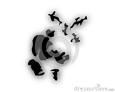 Map of Orkney Islands with shadow Vector Illustration