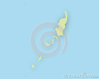 Map of Palau with shadow Vector Illustration