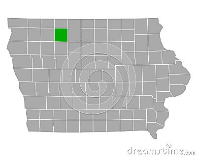 Map of Palo Alto in Iowa Vector Illustration