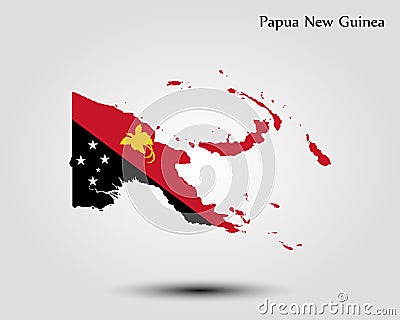 Map of Papua New Guinea Cartoon Illustration