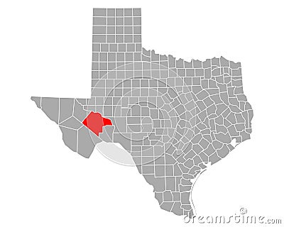 Map of Pecos in Texas Vector Illustration