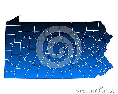 Map of Pennsylvania Vector Illustration