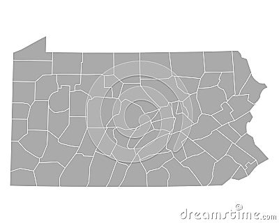 Map of Pennsylvania Vector Illustration