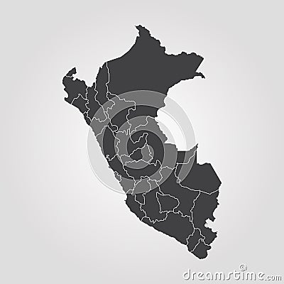 Map of Peru Cartoon Illustration