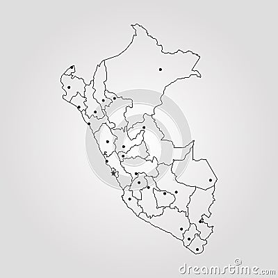 Map of Peru Cartoon Illustration